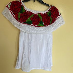 White rose blouse